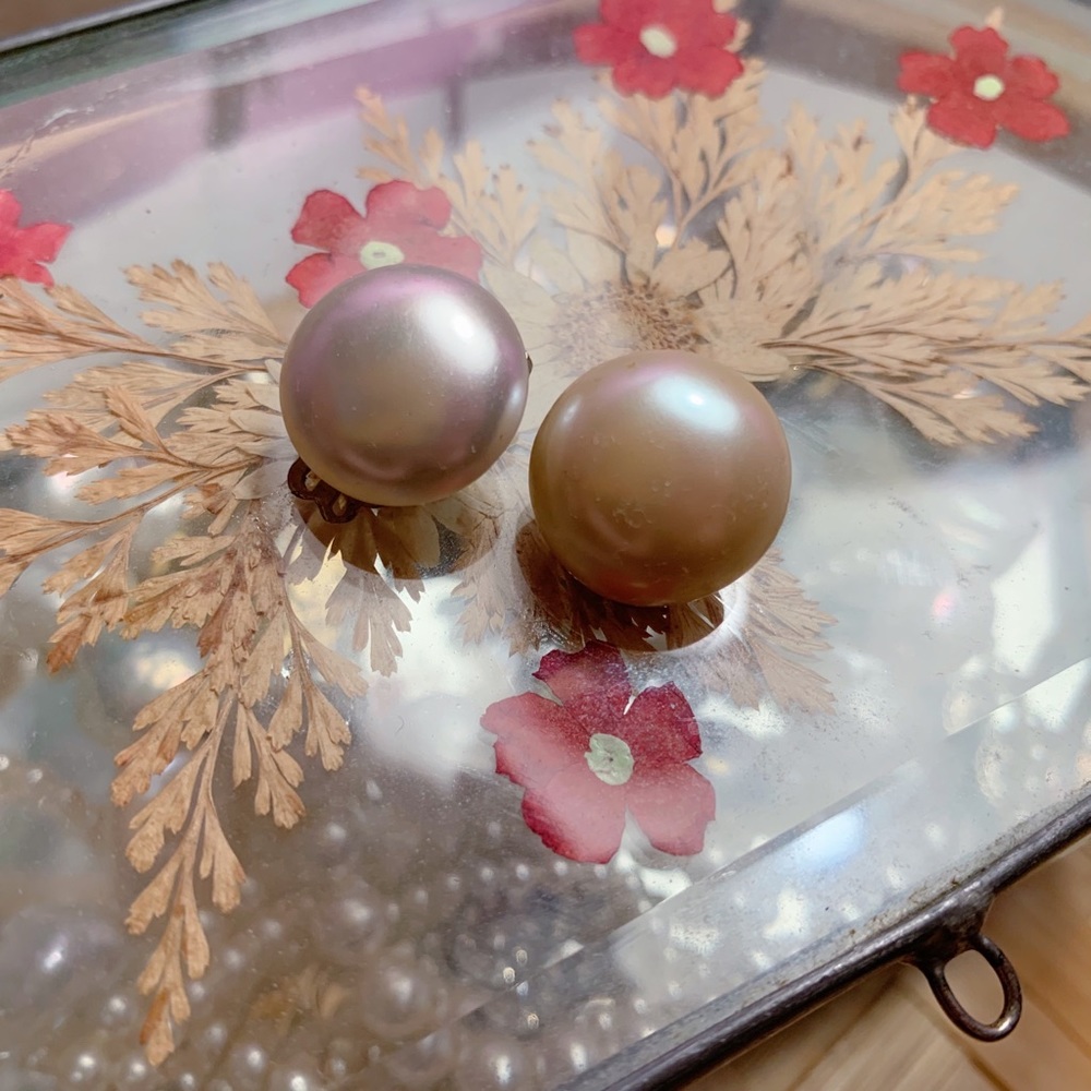 Large Faux-Pearl Clip-on Earrings